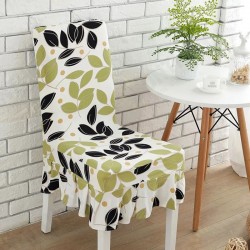 WX-PP5 Elegant Flower Elastic Stretch Chair Seat Cover With Skirt Hem Dining Room Home Wedding WX-PP5 Elegant Flower Elastic Stretch Chair Seat Cover With Skirt Hem Dining Room Home Wedding