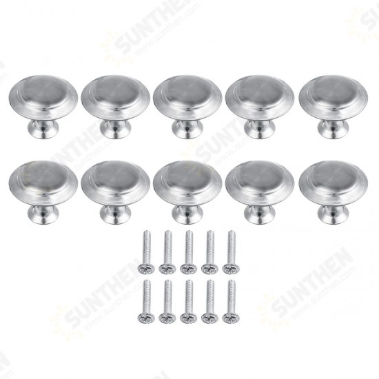 10Pcs Stainless Steel Door Knobs Wardrobe Cupboard Cabinet Kitchen Handle Pulls