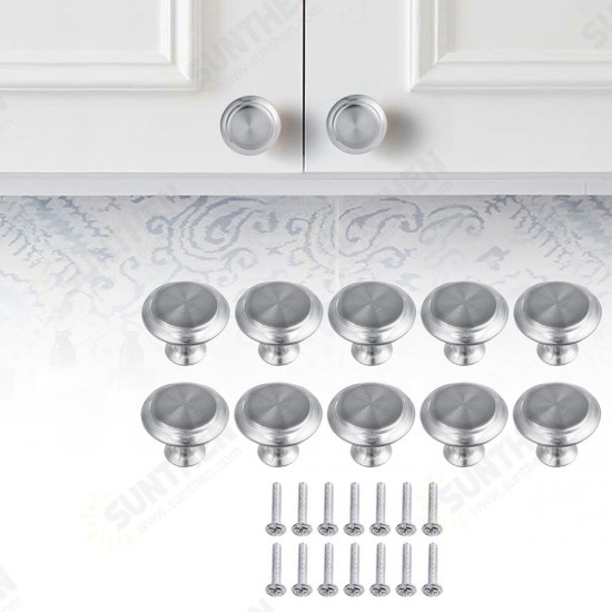 10Pcs Stainless Steel Door Knobs Wardrobe Cupboard Cabinet Kitchen Handle Pulls