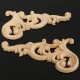 20x10CM Wood Carved Corner Onlay Unpainted Frame Decoration