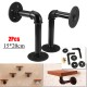 2Pcs 6 Inch Vintage Pipe Shelf Bracket Black Industrial Rustic Iron Pipe for DIY Shelf Wall