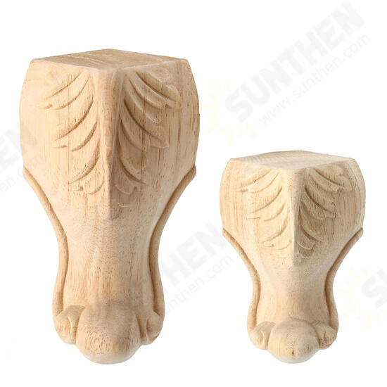 4Pcs 10/15cm European Solid Wood Applique Carving Furniture Foot Legs Unpainted Cabinet Feets Decal