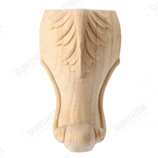 4Pcs 10/15cm European Solid Wood Applique Carving Furniture Foot Legs Unpainted Cabinet Feets Decal