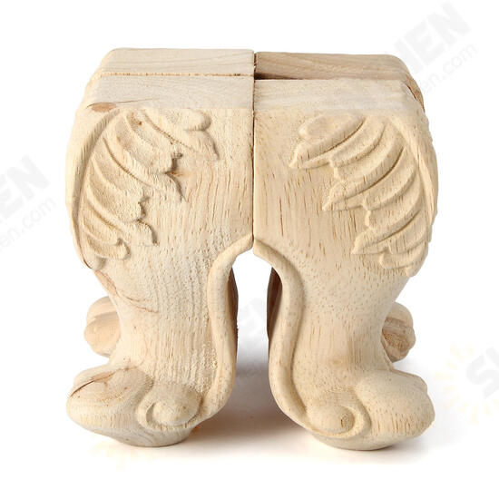 4Pcs 10/15cm European Solid Wood Applique Carving Furniture Foot Legs Unpainted Cabinet Feets Decal