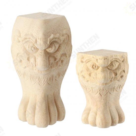 4Pcs 10/15cm European Solid Wood Carving Furniture Foot Legs Unpainted Cabinet Feets Wood Decal