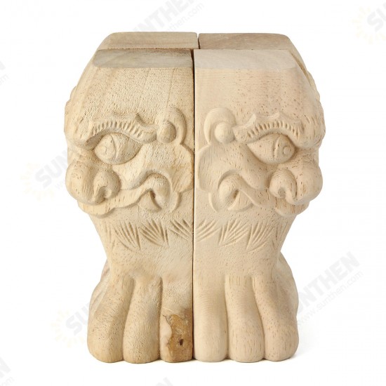 4Pcs 10/15cm European Solid Wood Carving Furniture Foot Legs Unpainted Cabinet Feets Wood Decal