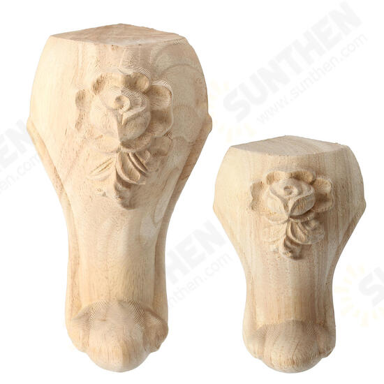 4Pcs 10/15cm European Solid Wood Carving Furniture Foot Legs Unpainted Cabinet Sofa Seat Feets