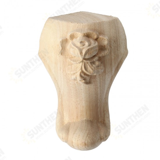 4Pcs 10/15cm European Solid Wood Carving Furniture Foot Legs Unpainted Cabinet Sofa Seat Feets