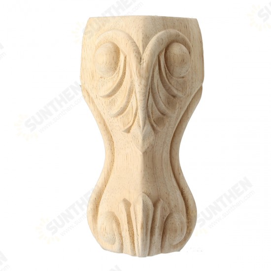 4Pcs 10/15cm European Solid Wood Carving Furniture Foot Legs Unpainted Table Cabinet Feets