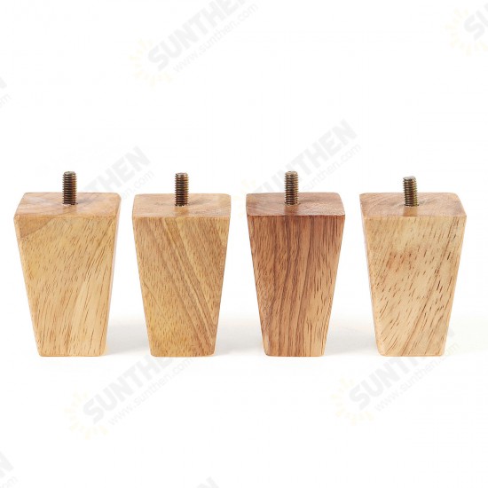 4pcs Square Inclined Wooden Furniture Feets Legs Set For Sofa Cabinets Table