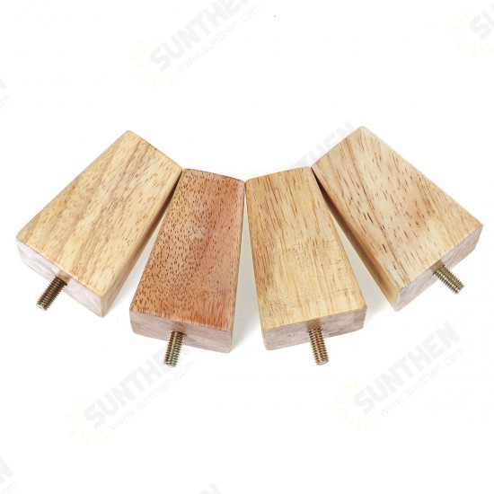 4pcs Square Inclined Wooden Furniture Feets Legs Set For Sofa Cabinets Table