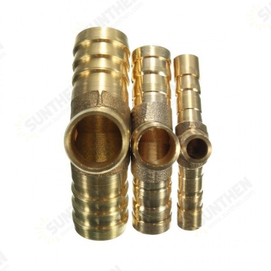 6/10/14mm Solid Brass Y Connector 3 Ways Hose Joiner Barbed Y Splitter