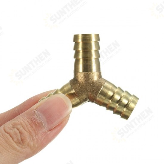 6/10/14mm Solid Brass Y Connector 3 Ways Hose Joiner Barbed Y Splitter