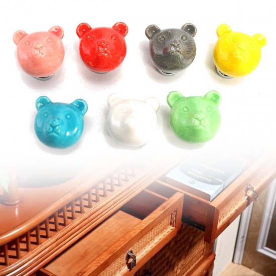 7Pcs Animal Ceramic Furniture Knobs Drawer Cabinet Cupboard Door Pull Handle Set