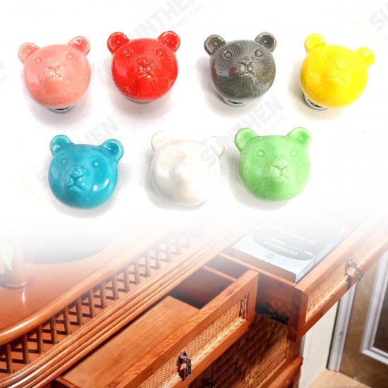 7Pcs Animal Ceramic Furniture Knobs Drawer Cabinet Cupboard Door Pull Handle Set