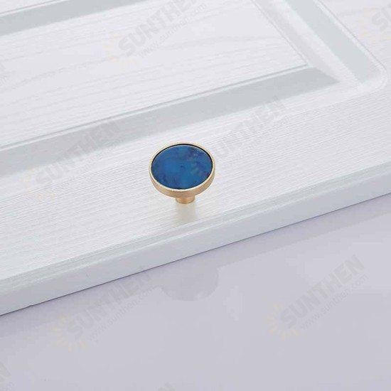 Blue Nordic Marble Shell Cabinet Handle Knobs Drawer and Wardrobe Door Pulls