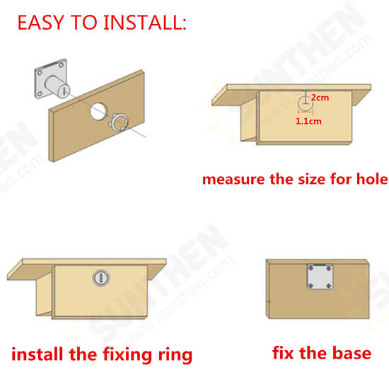 Desk Drawer Dead Bolt Lock For Drawers Box Cabinet Cupboards Panel with Two Keys