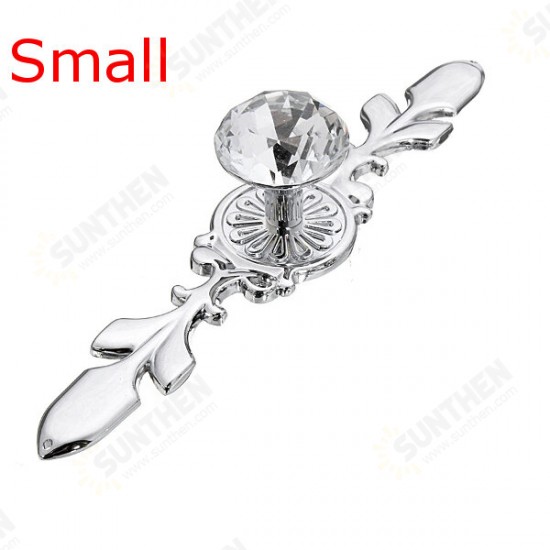 Glass Diamond Crystal Wardrobe Drawer Cabinet Pull Handle Knobs