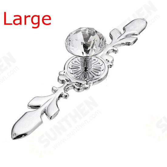 Glass Diamond Crystal Wardrobe Drawer Cabinet Pull Handle Knobs