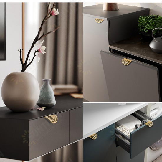 Modern Nordic Minimalist Pull-Hand Leaf Invisible Cabinet Wardrobe Furniture Drawer Handle Ins Wind Zinc Alloy