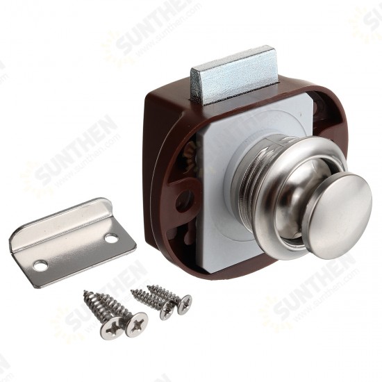 Push Button Catch Lock Drawer Cupboard Door Caravan Cabinet Latch Knob Home