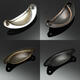 Retro Cupboard Cabinet Drawer Door Pull Handles Home Kitchen Furniture Half Moon Shell Handle