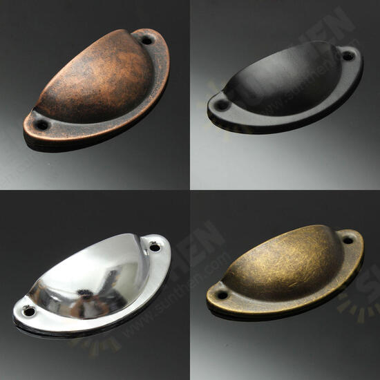 Retro Cupboard Cabinet Drawer Door Pull Handles Home Kitchen Furniture Half Moon Shell Handle