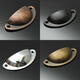 Retro Cupboard Cabinet Drawer Door Pull Handles Home Kitchen Furniture Half Moon Shell Handle