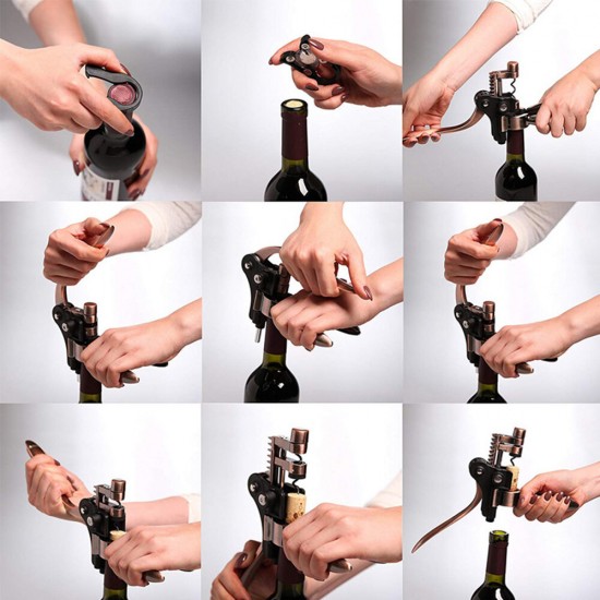 Vino Bottle Opener Rabbit Corkscrew Set 2020 Upgraded Demenades Vino Opener Kit With Foil Cutter Vino Stopper And Extra Spiral Professional Grade