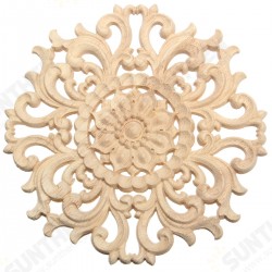 Wood Carved Onlay Applique Unpainted Flower Pattern Furniture Frame Door Decor 15cm Wood Carved Onlay Applique Unpainted Flower Pattern Furniture Frame Door Decor 15cm