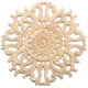 Wood Carved Onlay Applique Unpainted Flower Pattern Furniture Frame Door Decor 15cm