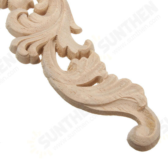 Wood Carving Applique Unpainted Flower Applique Wood Carving Decal 30x8cm 20x5cm