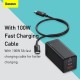 Pro 65W 3-Port USB PD Charger Dual 65W USB-C PPS PD3.0 QC3.0 FCP SCP Fast Charging Wall Charger Adapter With 100W 5A USB-C to USB-C Cable