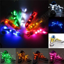 1 Pair Nylon LED Flashing Light Up Glow Shoelace 1 Pair Nylon LED Flashing Light Up Glow Shoelace