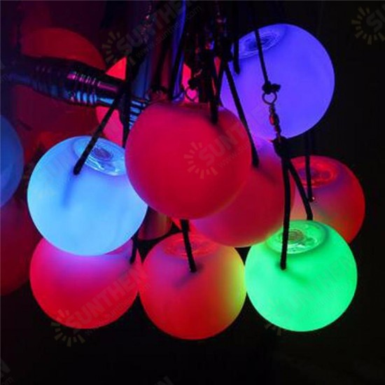 1PC LED 7 Colors Glow POI Thrown Balls Light Up Handball Sports Belly Dance Hand Novelties Toys