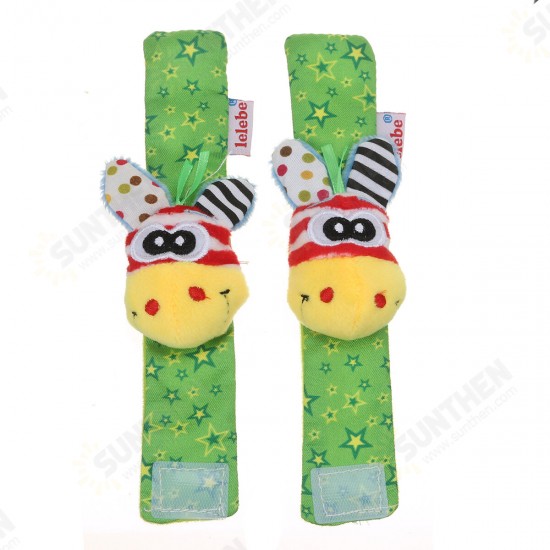 2PCS Baby Multi Style Cute Wrist Rattle Wrist Strap Novelties Toys for Kids Gift