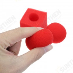 3PCS Kingmagic Magic Ball To Square Sponges Tricks Set Red 3PCS Kingmagic Magic Ball To Square Sponges Tricks Set Red