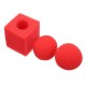 3PCS Kingmagic Magic Ball To Square Sponges Tricks Set Red