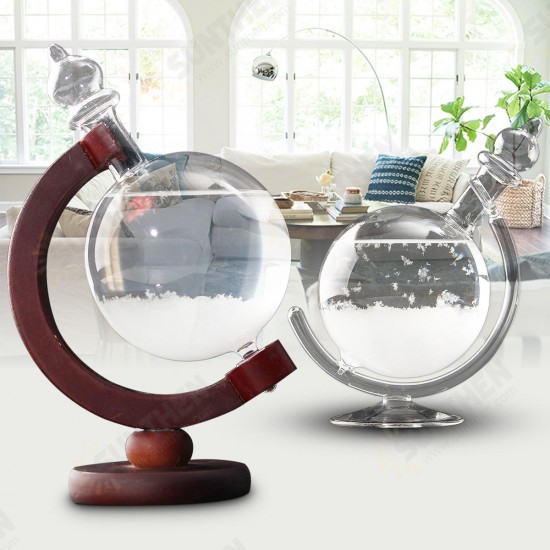 Christmas Gift Weather Forecast Crystal Bottle Globe Storm Home Desk Decor Wood Glass Base Novelties Toys Christmas Gift Weather Forecast Crystal Bottle Globe Storm Home Desk Decor Wood Glass Base Novelties Toys
