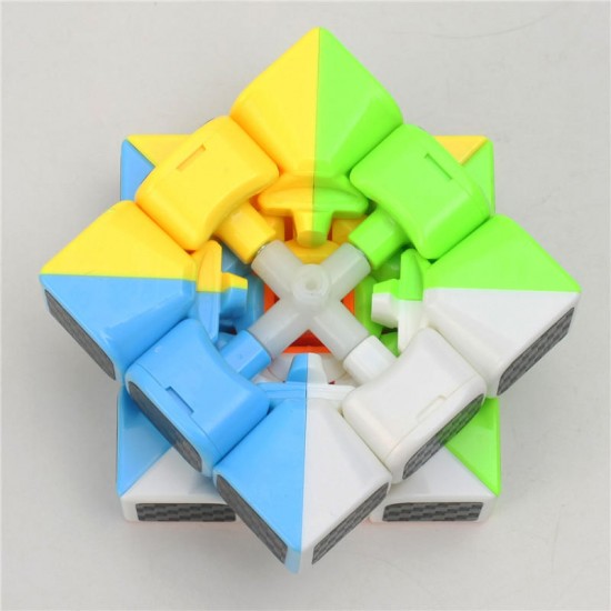 Classic Magic Cube Toys 3x3x3 PVC Sticker Block Puzzle Speed Cube Fibre Carbon