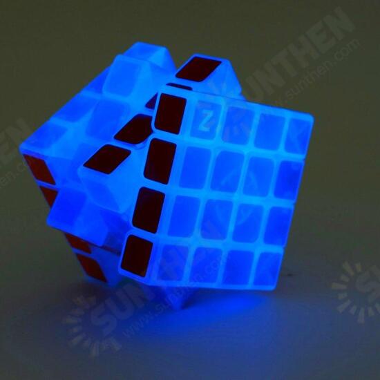 Classic Magic Cube Toys 4x4x4 PVC Sticker Block Puzzle Speed Cube Dark Luminous