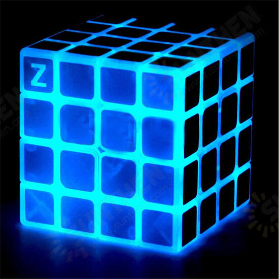 Classic Magic Cube Toys 4x4x4 PVC Sticker Block Puzzle Speed Cube Dark Luminous