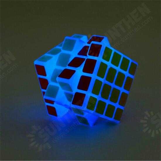 Classic Magic Cube Toys 4x4x4 PVC Sticker Block Puzzle Speed Cube Dark Luminous