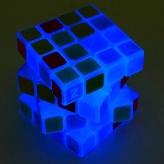 Classic Magic Cube Toys 4x4x4 PVC Sticker Block Puzzle Speed Cube Dark Luminous