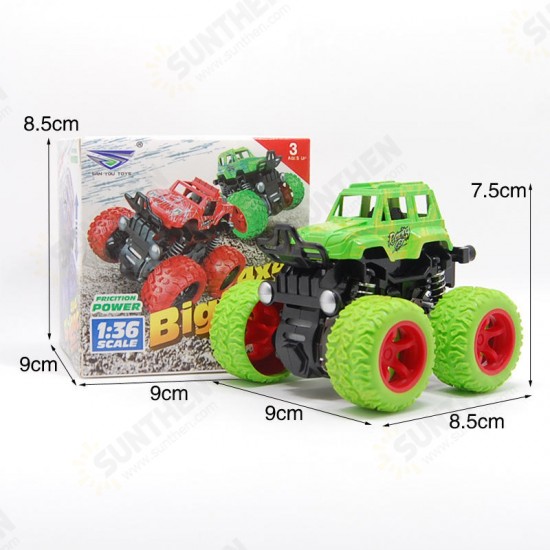 Classic Pull Back Big Foot Wheel Drive Car 9cm Rotatable Friction Power Shockproof Inertial Blocks Toys