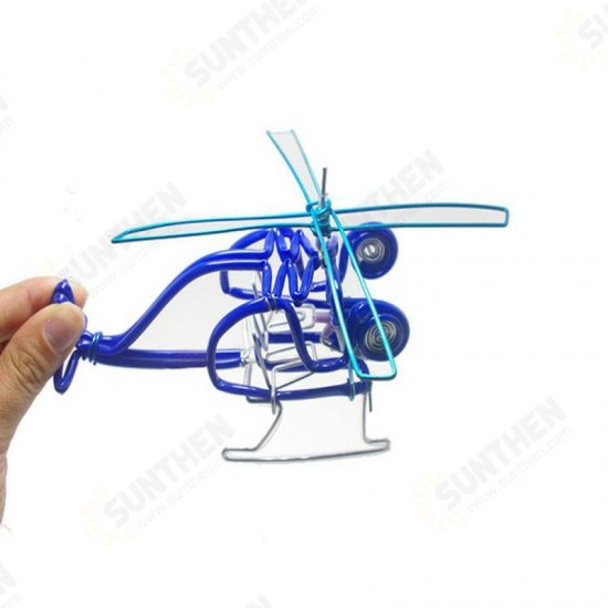 Creative Hand-made Helicopter Toy Model Plane Kids Gift Decor Collection Multi-colors