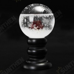 Crystal Ball Weather Forecast Storm Bottle Wood Glass Base Home Decoration For Kids Childrens Gift