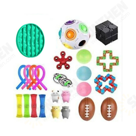 DIY Fidget Toys Set Squeeze Dice Drawstring Magic Cube Stress Relief and Anti-Anxiety Toys for Kids and Adults