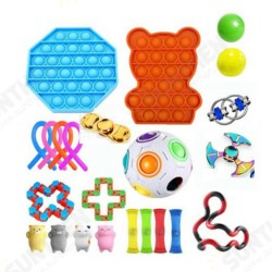 DIY Fidget Toys Set Squeeze Dice Drawstring Magic Cube Stress Relief and Anti-Anxiety Toys for Kids and Adults