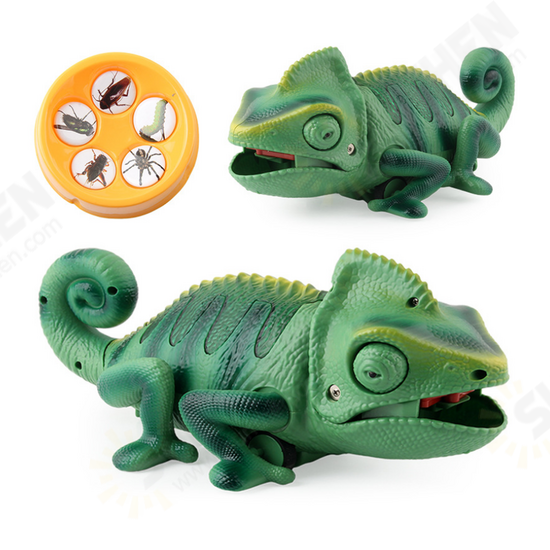 Electric Infrared Remote Control Lights Crawling Chameleon Children's New Strange Bug-catching Tricky Toys